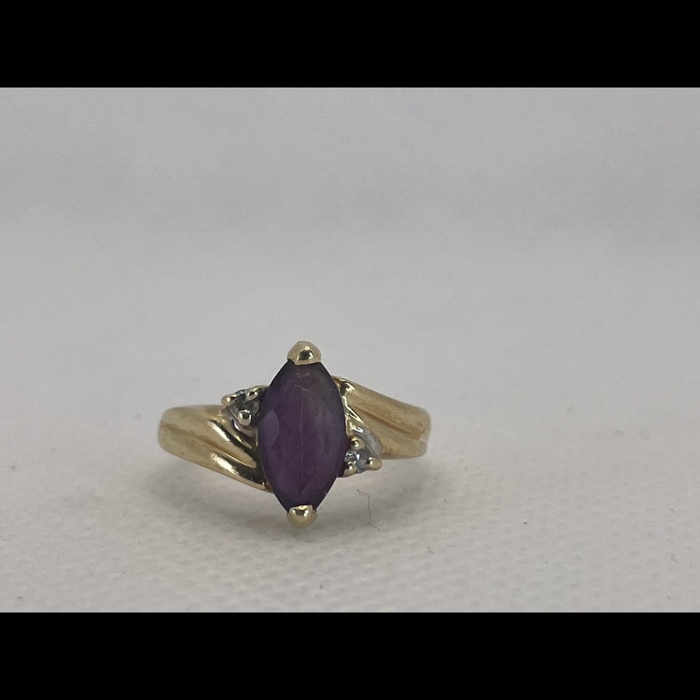 Amethyst and diamond ring - Picture 3 of 5